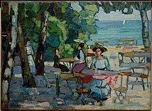 Hermann Stenner, Kaffeegarten am Ammersee, 1911