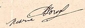 signature de Marie Dorval