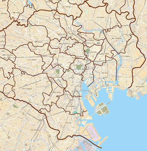 Map Tokyo special wards