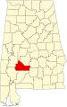 State map highlighting Wilcox County