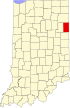 State map highlighting Adams County