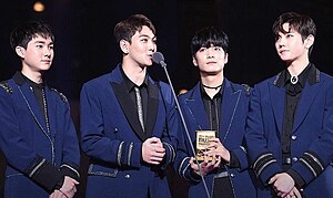 NU'EST W at MAMA 2017 in Japan From left to right: Aron, Baekho, JR, and Ren