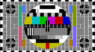 Digital reproduction of the pattern produced by a PM5644G/924 (PAL anamorphic). corner circles and diagonal lines differ from the design used in PALplus and PT5xxx generators. A sixth set of sinusoidal definition lines at 5.8 MHz is included.