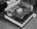 The sphere of plutonium surrounded by neutron-reflecting tungsten carbide blocks in a re-enactment of Harry Daghlian's 1945 experiment[33]