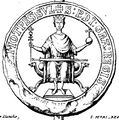 Drawing of a seal of Peter II of Aragon, ca. 1196—1213[27]
