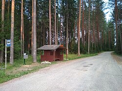 "Riisali" bus stop in Raavitsa village