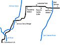 Rail line map of the Los Angeles and San Gabriel Valley Railroad 1885