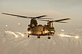 A helicopter of Britain's Royal Air Force in Helmand Province in 2015