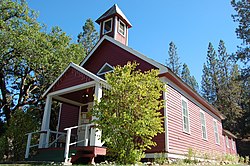 Lewiston Schoolhouse, in the Lewiston Historic District, is now a library