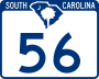 South Carolina Highway 56 marker