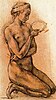 Study of a Kneeling Nude Girl for The Entombment by Michelangelo