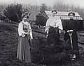 Suffragettes Annie Kenney, Mary Blathwayt and Emmeline Pankhurst, Eagle House, Batheaston 1910.
