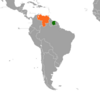 Location map for Suriname and Venezuela.