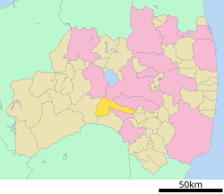 Location of Ten'ei in Fukushima Prefecture