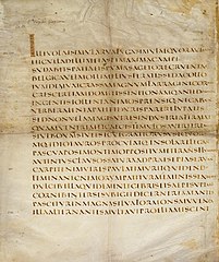 Folio of the 4th century Vergilius Augusteus with handwritten square capitals