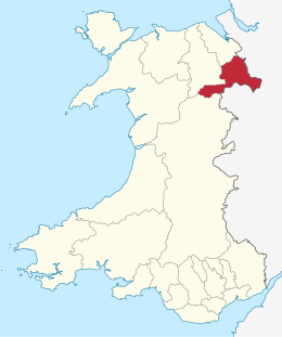 Map of Wrexham County Borough in Wales