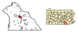 Location of York in York County, Pennsylvania.