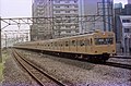 JNR 101 series EMU approaching Kinshicho Station at Chuo-Sobu Line, August 1978