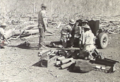 Tank Rock, Queensland, 27 November 1944. A 2/2nd Tank Attack Regiment gun crew load 6-pounder gun during practice at the artillery range.