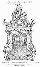 Design for a State Bed by Thomas Chippendale (1753 – 1754)