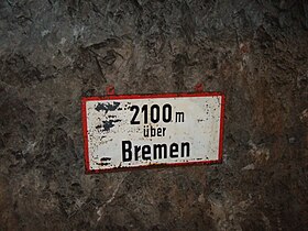 height signpost in the tunnel