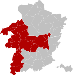 Location of the arrondissement in Limburg