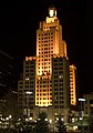 The building at night