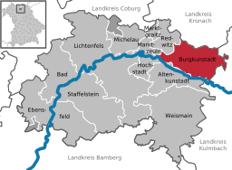 Läget för Burgkunstadt i Landkreis Lichtenfels