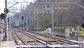 The view from the east end of the platforms in March 2017