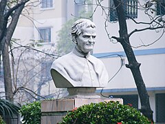 Bust of John Bosco in the inner courtyard