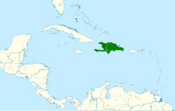 Distribución geográfica de la esmeralda de La Española.