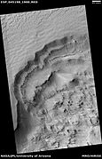 Wide view of scarp showing layers, as seen by HiRISE under HiWish program
