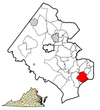 Location of Mount Vernon in Fairfax County, Virginia