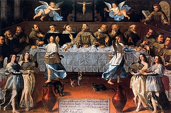 Saint Francisco and Saint Domingo in the refectory by Felipe Gil de Mena (second half of the 17th century)