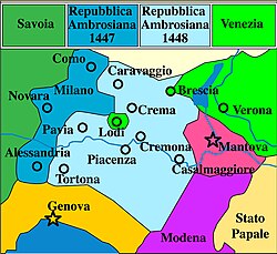 Territory of the Golden Ambrosian Republic during the Milanese War of Succession