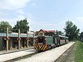 Diesel locomotive resting at the station in Kismaros