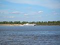 Raketa hydrofoil passes by Kstovo on the Volga River.