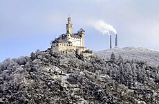 Marksburg Castle, Germany, in winter by Rolf Kranz