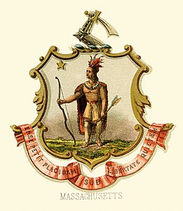 Coat of arms of Massachusetts at Historical coats of arms of the U.S. states from 1876, by Henry Mitchell (restored by Godot13)
