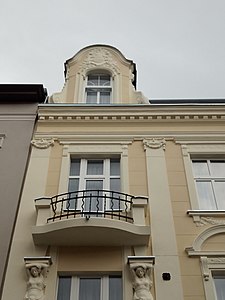 View of the facade balcony