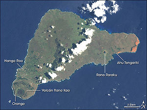 Aerial view of Easter Island