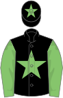 Black, light green star and sleeves, light green star on cap