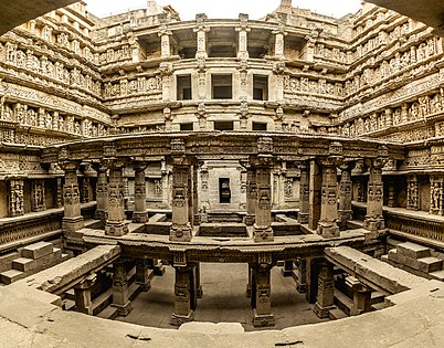 Rani ki vav is a stepwell, built by the Chaulukya dynasty, located in Patan; the city was sacked by Sultan of Delhi Qutb ud-Din Aibak between 1200 and 1210, and it was destroyed by Alauddin Khalji in 1298.[149]
