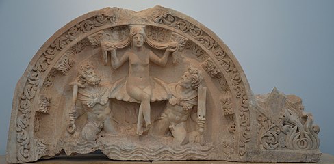 Relief depicting the birth of Aphrodite (Aphrodite Anadyomene), Aphrodisias Museum