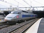 A TGV train at Montpellier Saint Roch station in 2007