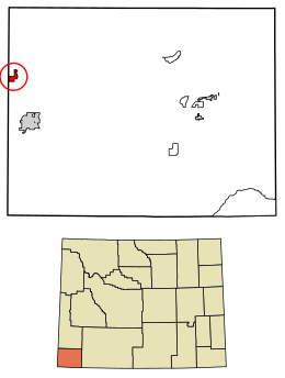 Location of Bear River in Uinta County, Wyoming.