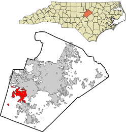 Location in Wake County and North Carolina