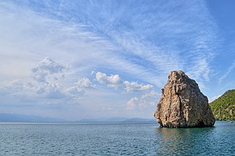 Карпа во близина на селото во водите на езерото