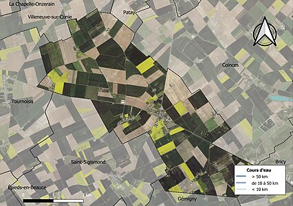 Carte orthophotographique de la commune en 2016.