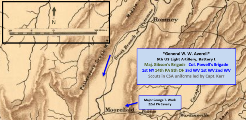 old map description of Averell's force added